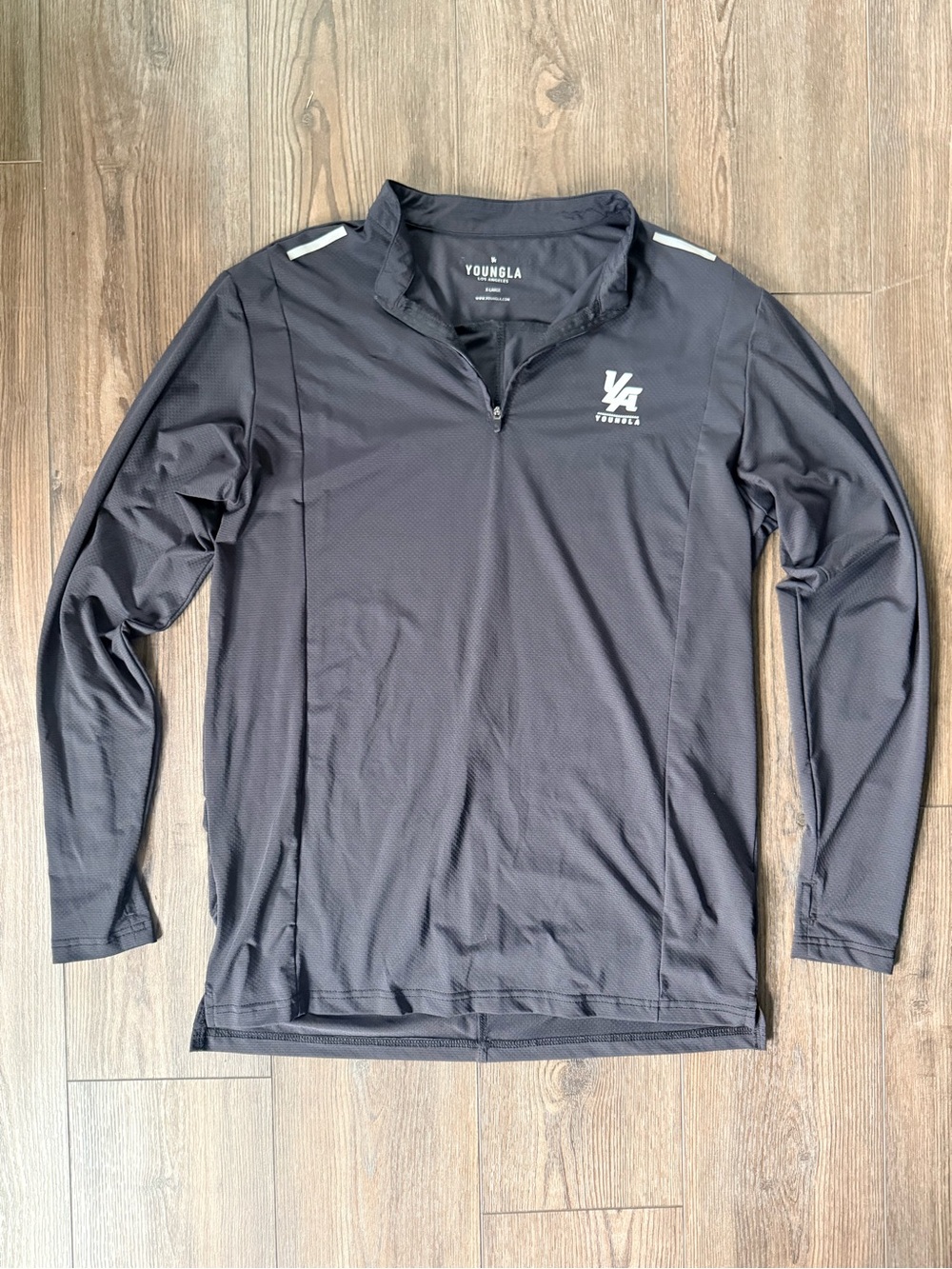 YoungLA Black Long Sleeve Quarter-Zip Performance Top